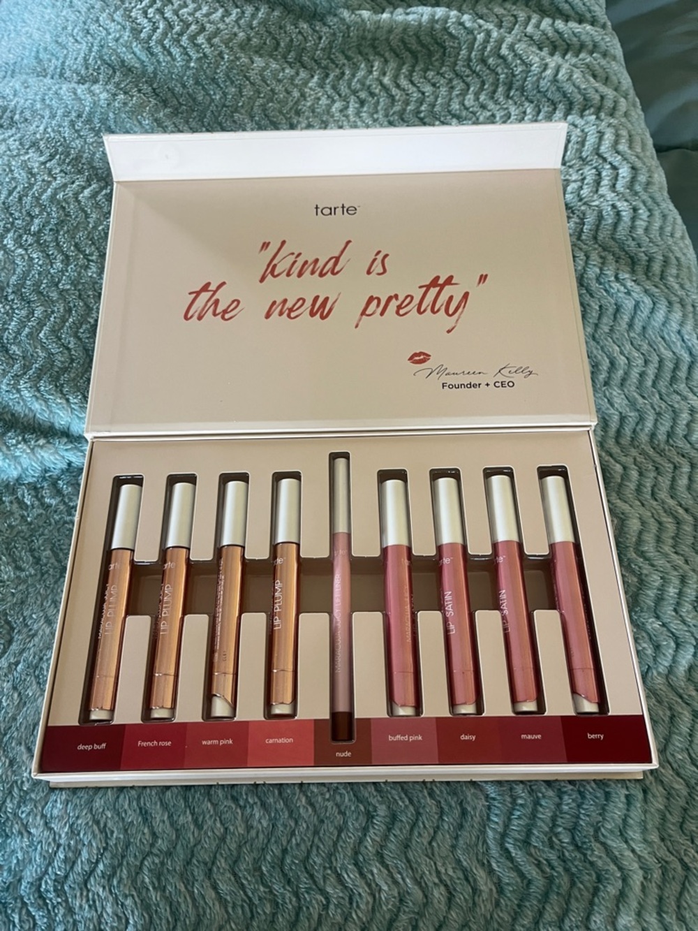 tarte White and Gold Geometric Makeup Palette lip plump gloss nwt - Picture 2 of 5